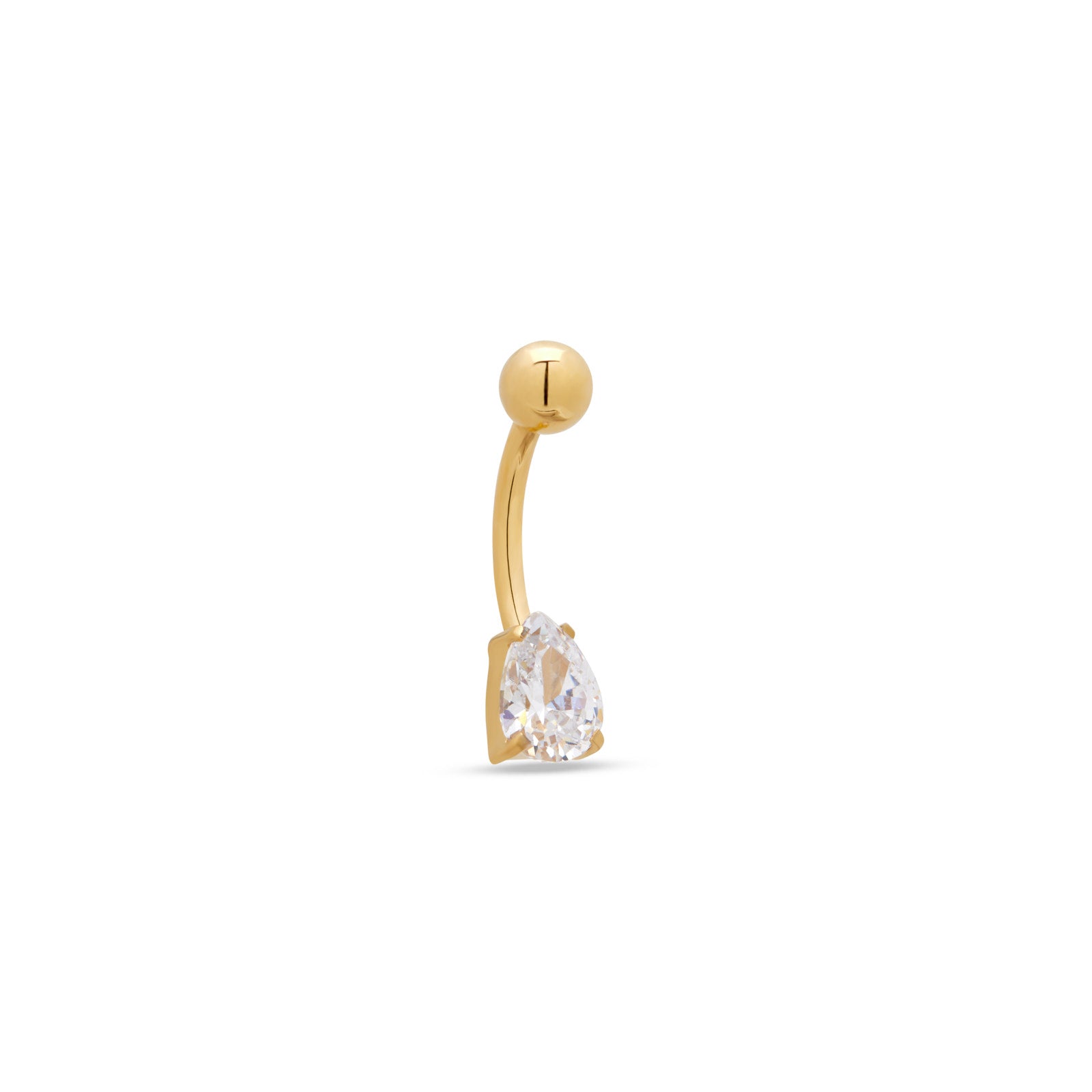 18k V-Gold Small Tear Navel bar