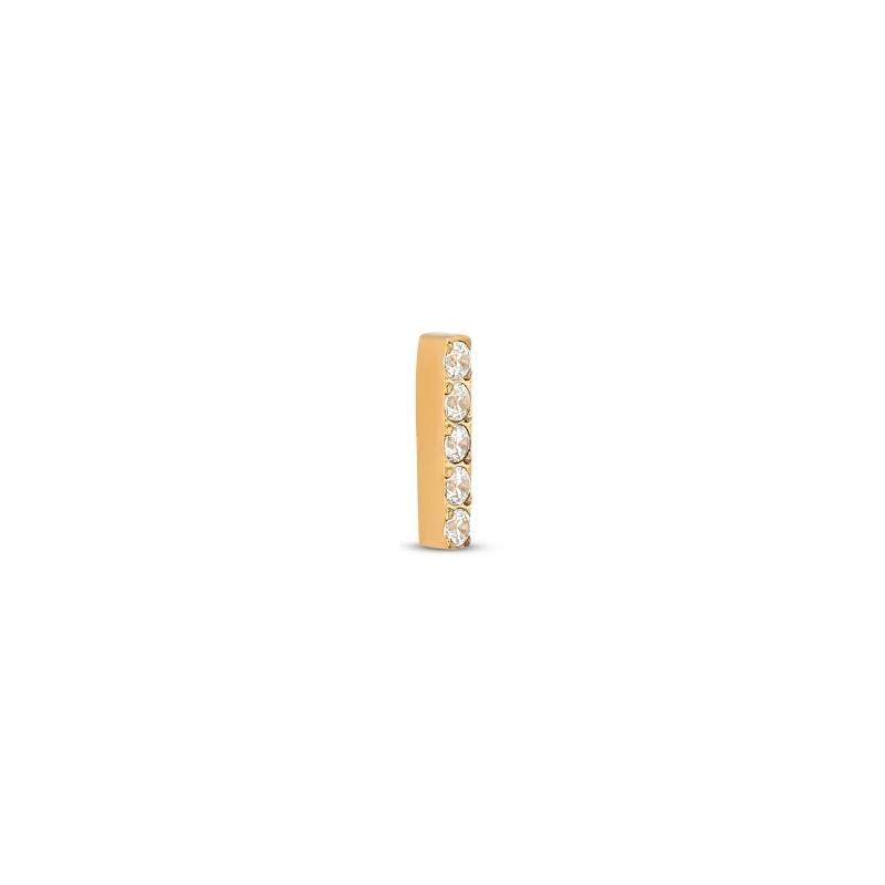 18k V-Gold Jewelled 5 Stone Bar Flatback