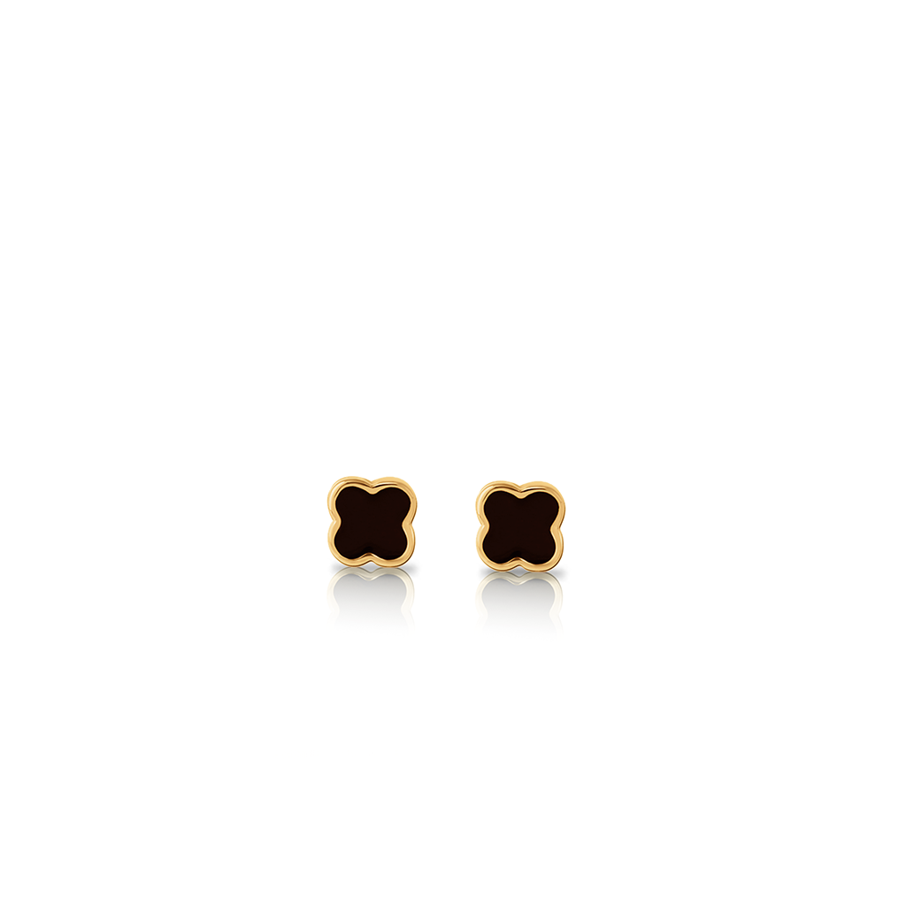 18k V-Gold Clover Earrings - Pair