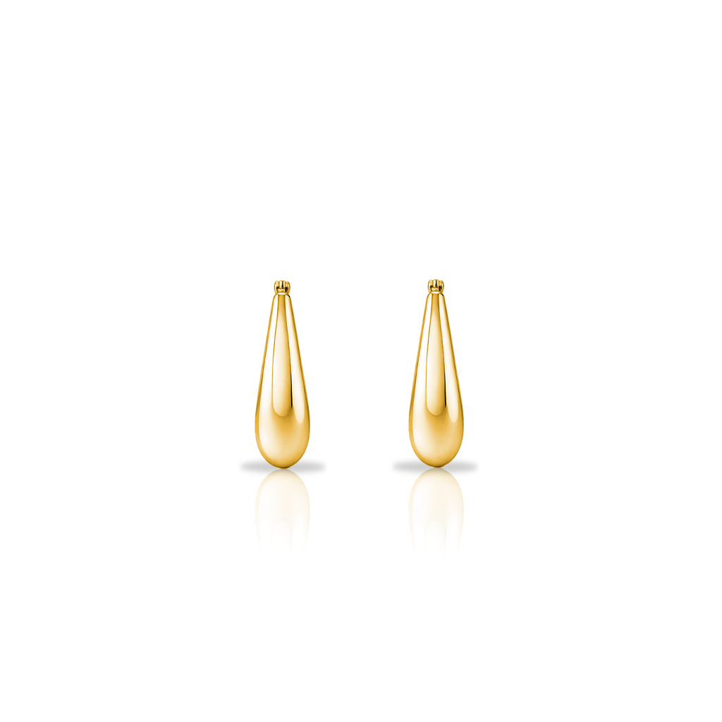 18k V-Gold Hoopie Earrings - Pair