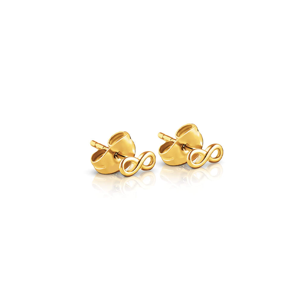 18k V-Gold Infinity Earrings - Pair