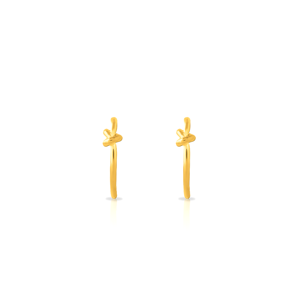 18k V-Gold Knot Earrings - Pair