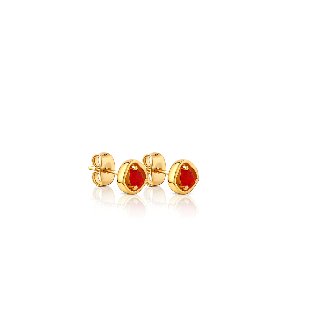 18k V-Gold Lava Earrings - Pair