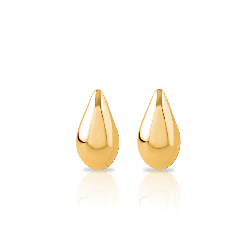 18k V-Gold Large Drop Earrings - Pair