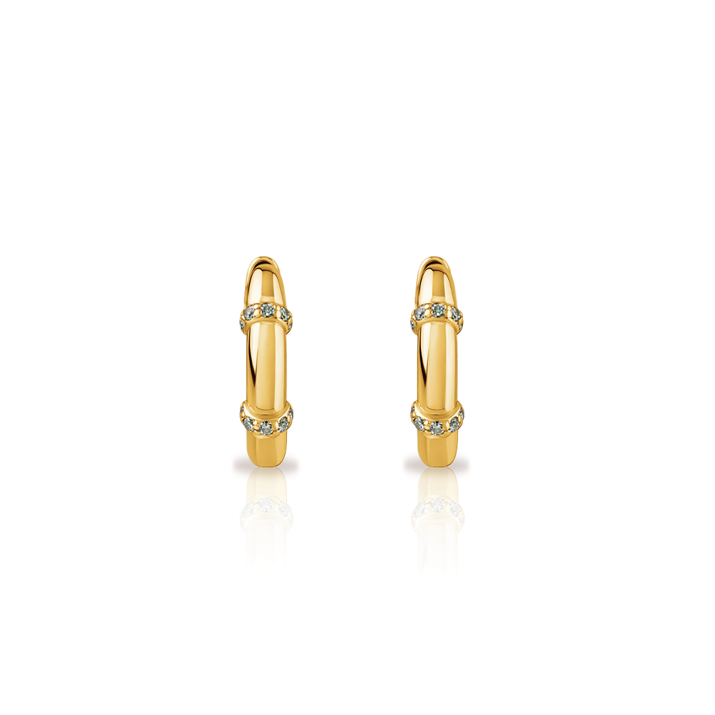 18k V-Gold Orbit Earrings - Pair