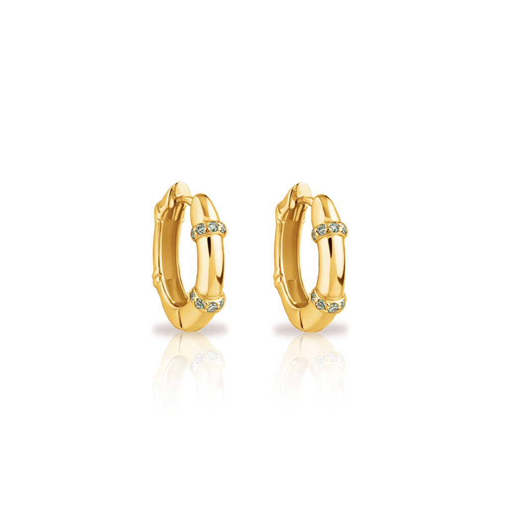 18k V-Gold Orbit Earrings - Pair