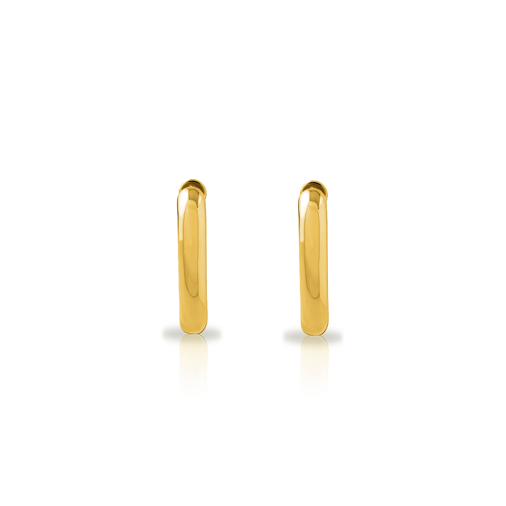 18k V-Gold Oval Earrings - Pair