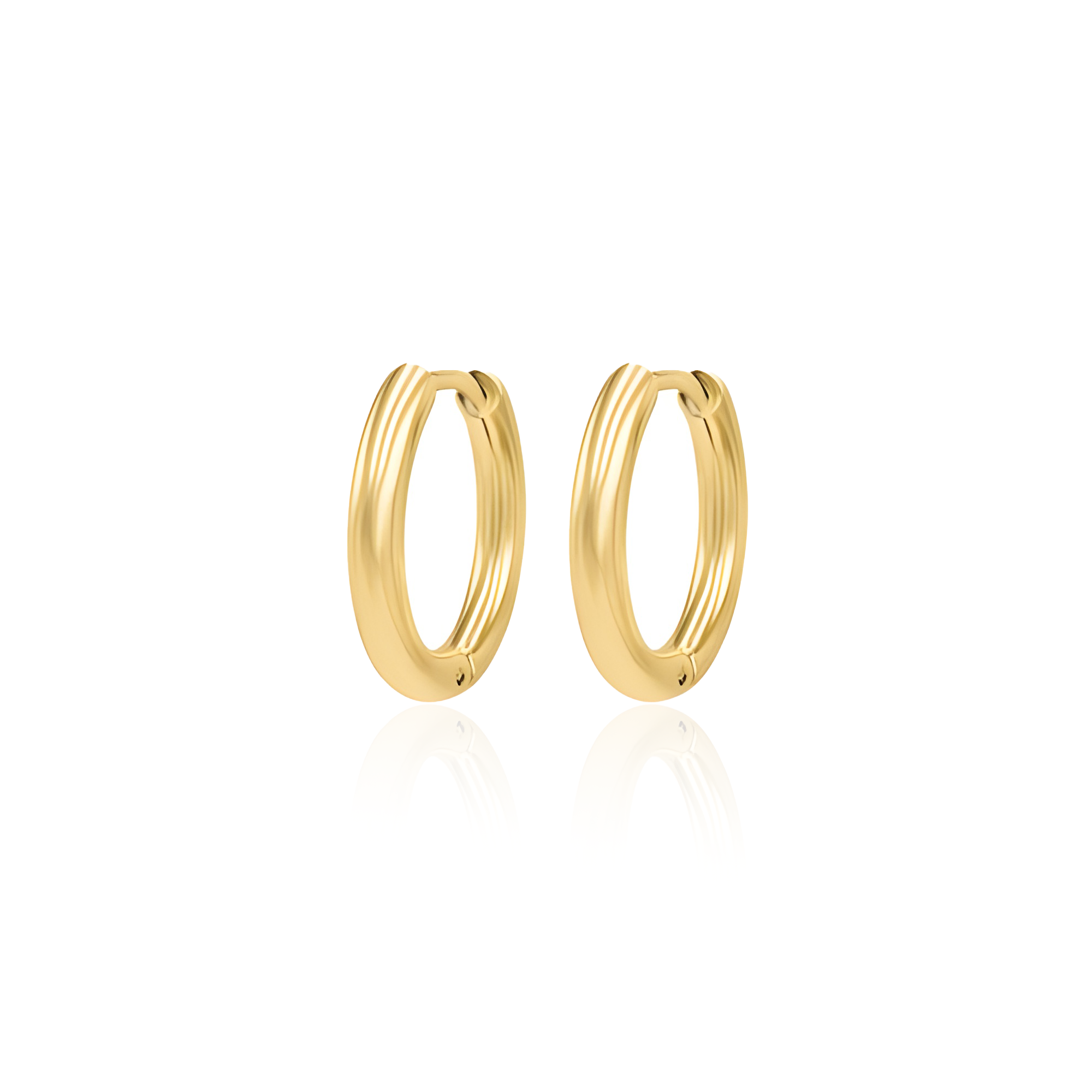V-Gold Hoop Earrings - Pair