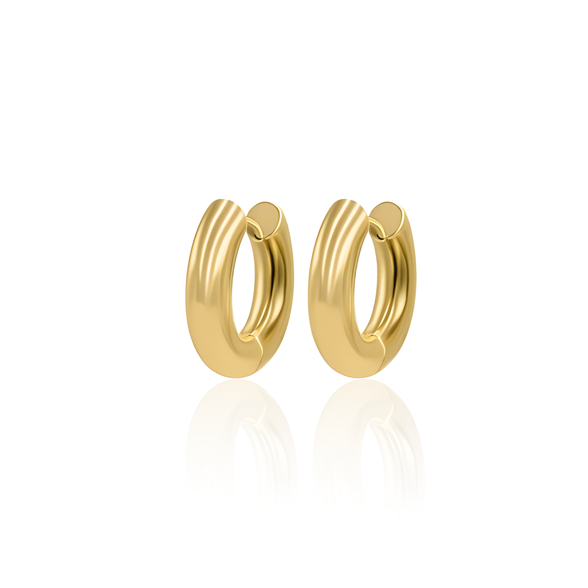 V-Gold Hoop Earrings - Pair
