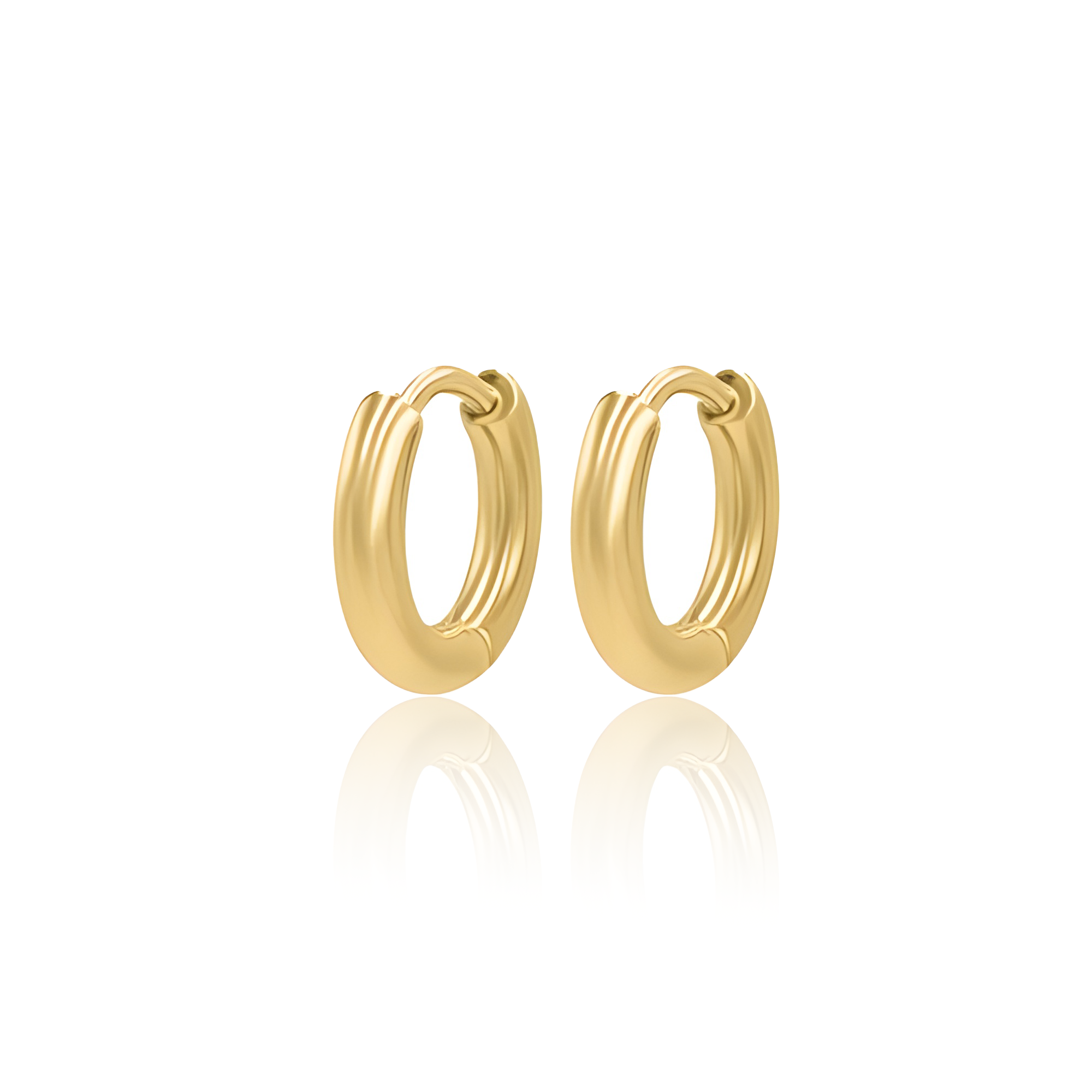 V-Gold Hoop Earrings - Pair