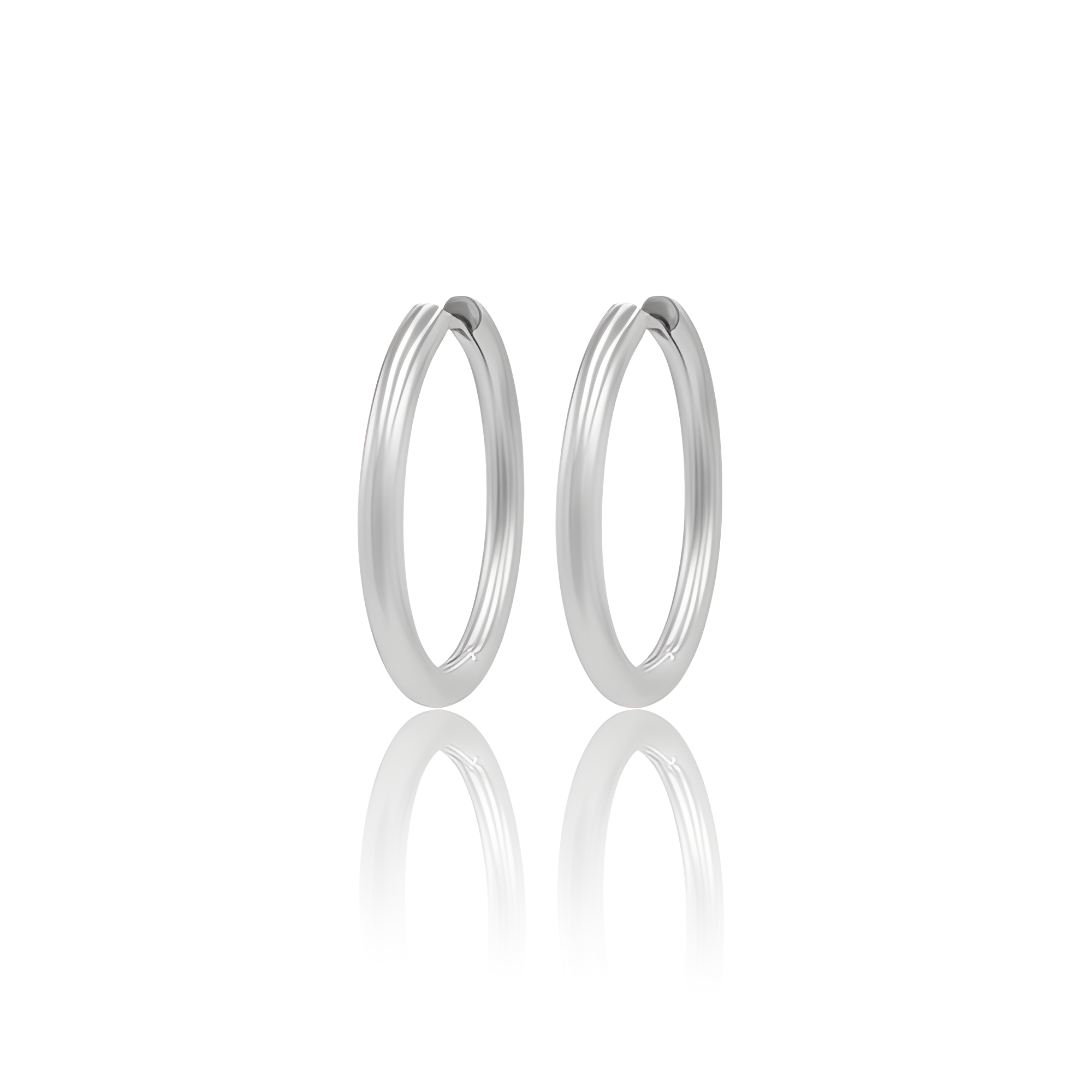 V Platinum Earring Hoops - Pair