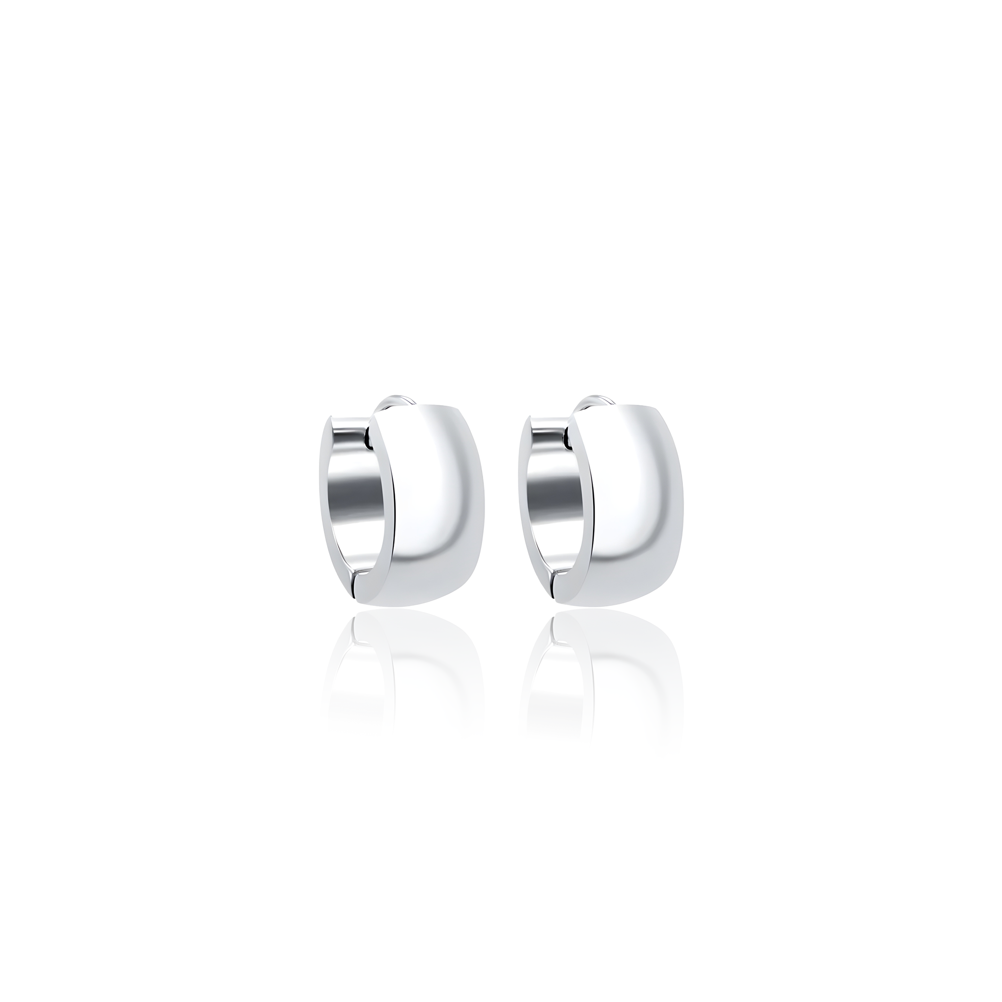 V Platinum Earring Hoops - Pair