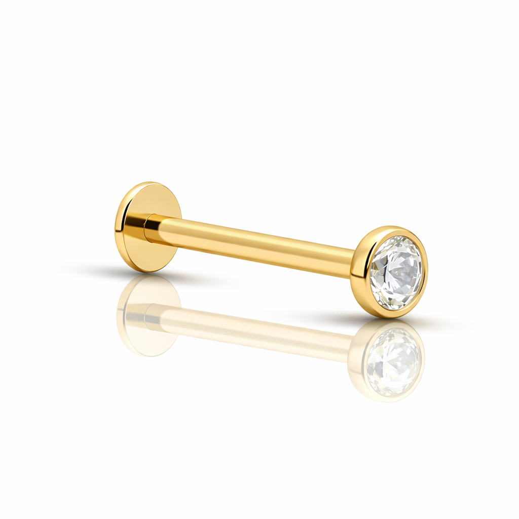 18k V-Gold Rounded Bezel Nose Flatback
