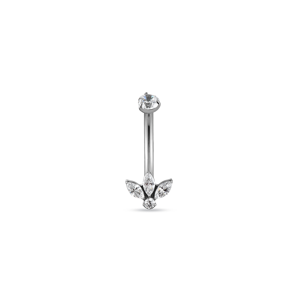 Flower Fan Crystal Curved Bar