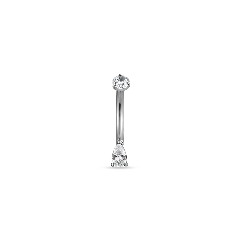 Internally Threaded Titanium Pear Prong Navel
