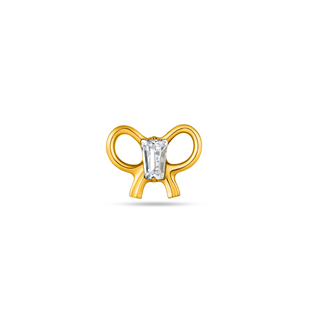 18k V-Gold Bow Flatback