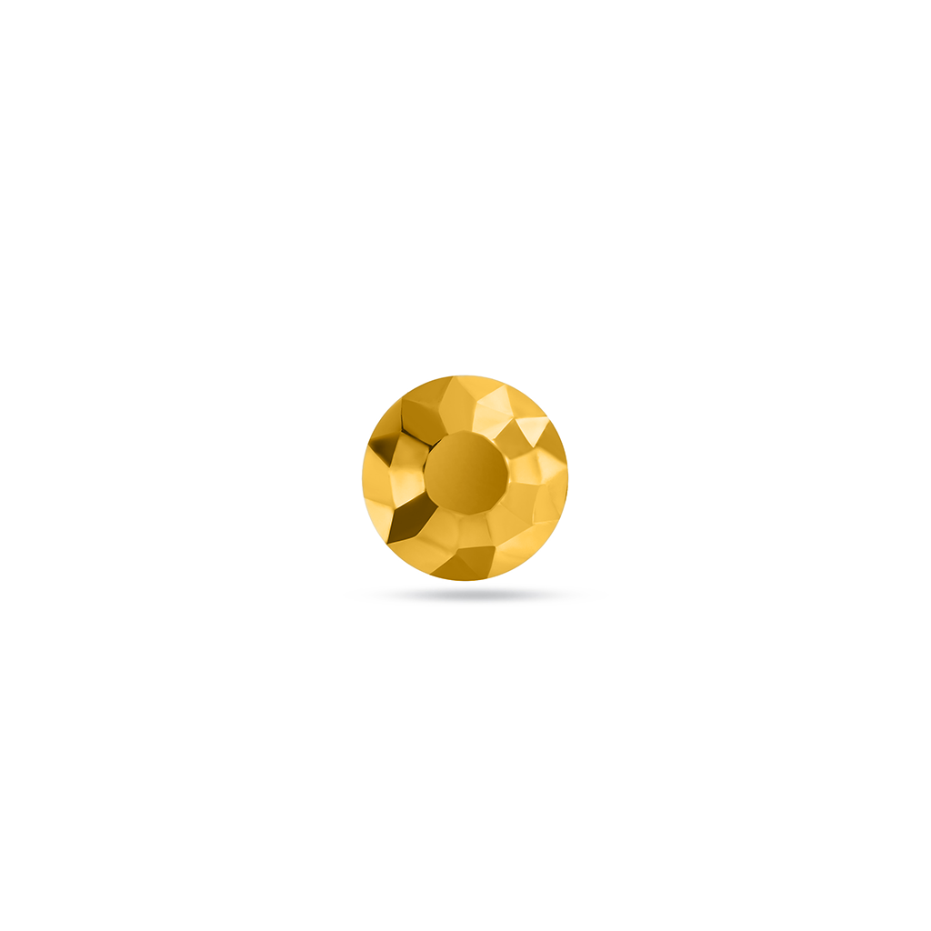 18k V-Gold Faceted Disk Flatback
