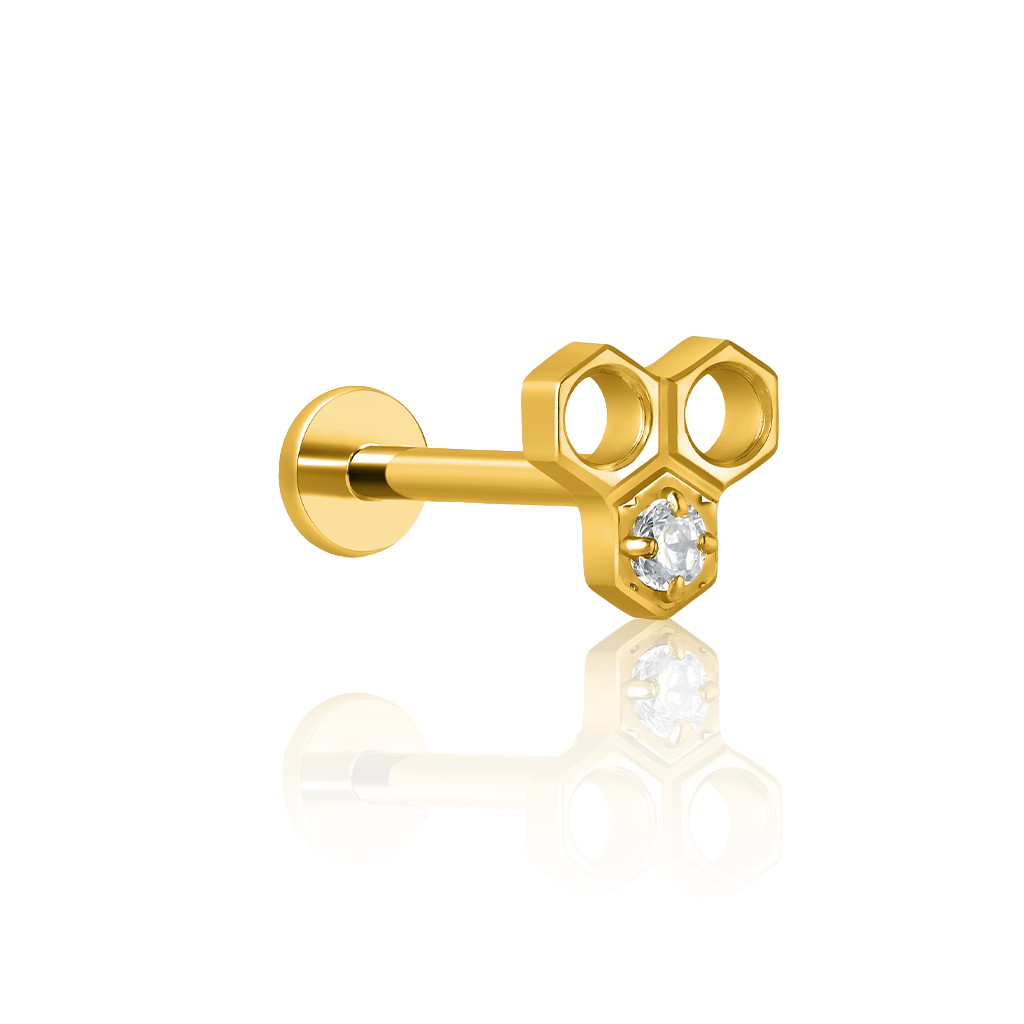 18k V-Gold Honey Flatback
