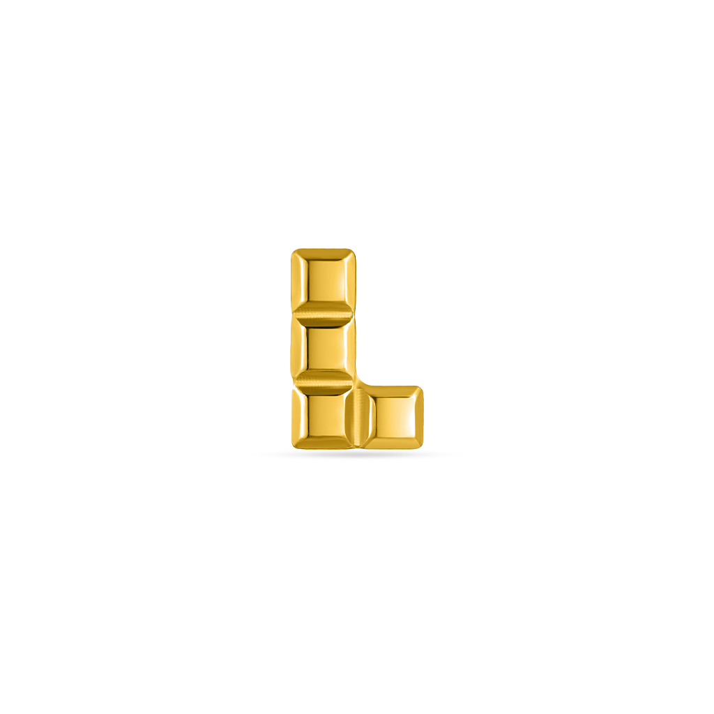 18k V-Gold Titanium Tetris L Flatback