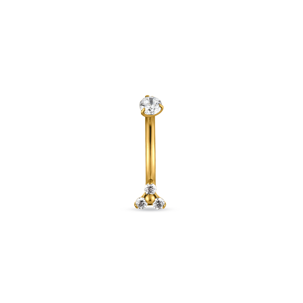 18kt V-Gold Trio Navel Bar