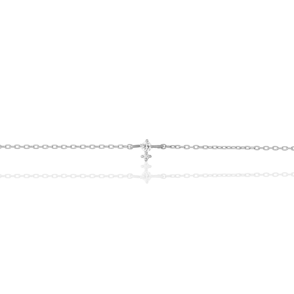 14kt White Gold Duo White Diamond Bracelet