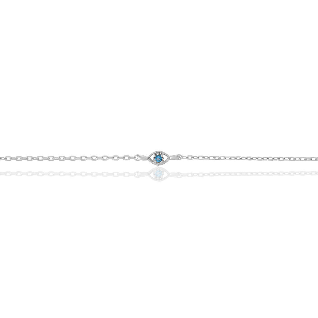 14kt White Gold Blue Eye Bracelet