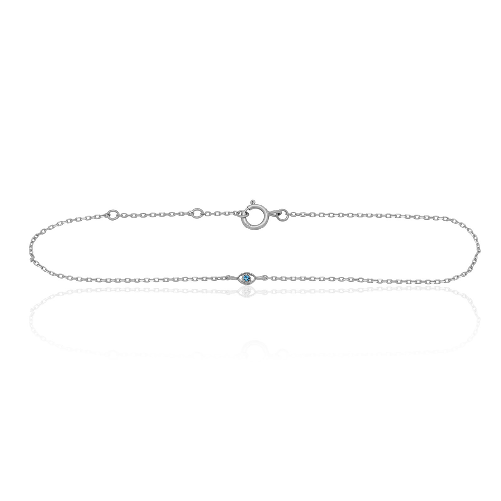 14kt White Gold Blue Eye Bracelet