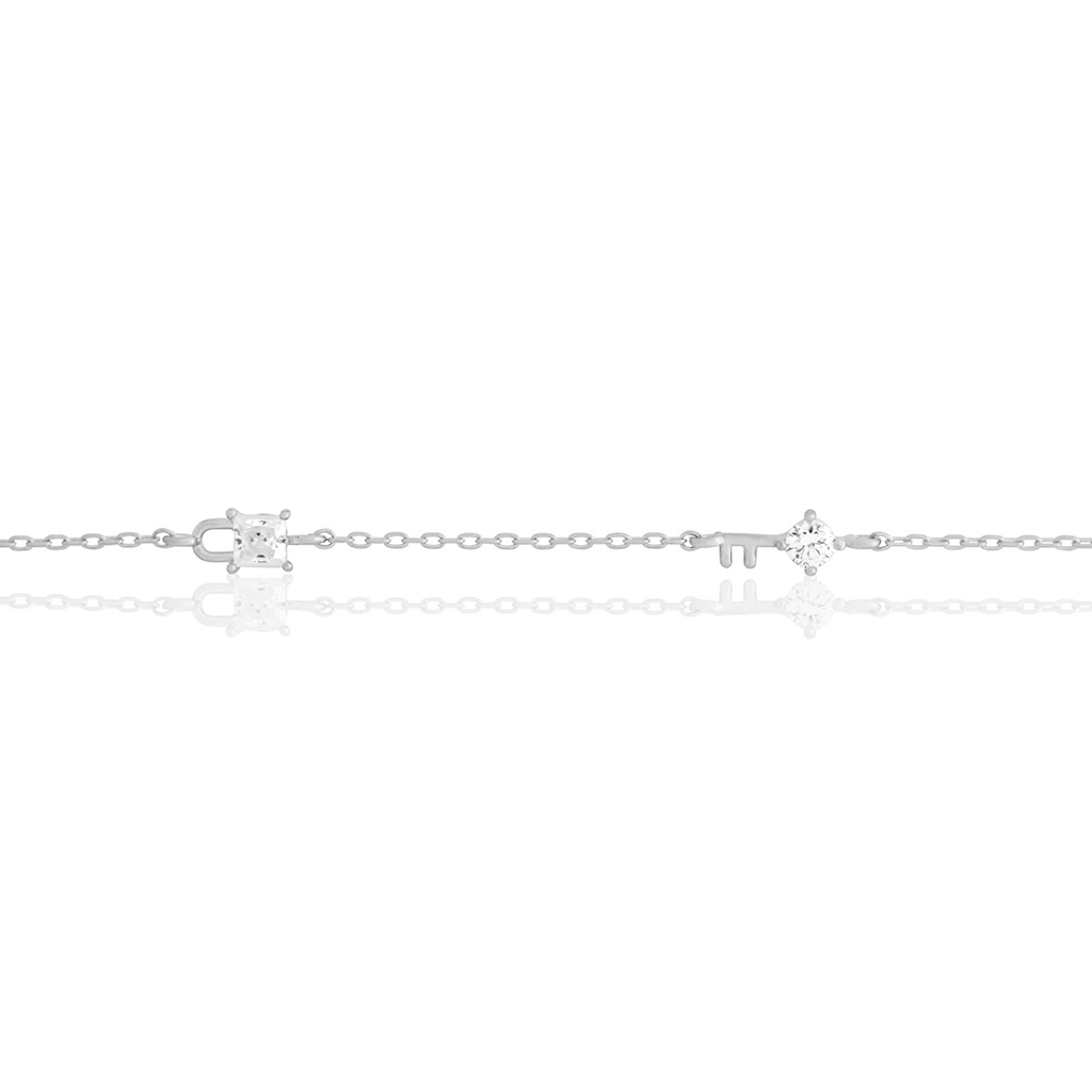 14kt White Gold Key Bracelet