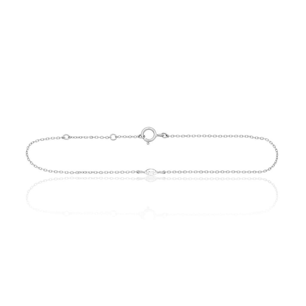 14kt White Gold Key Bracelet