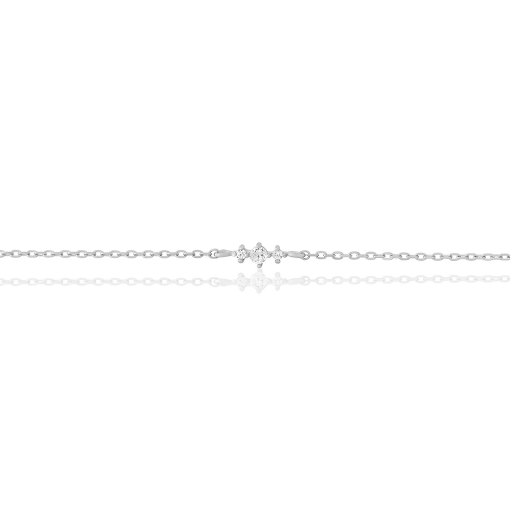 14kt White Gold Trio Crystal Bracelet
