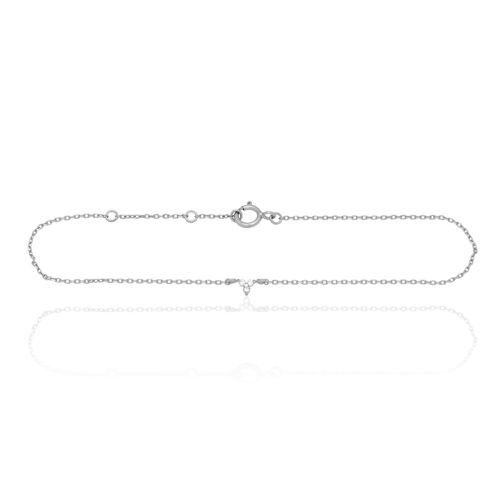 14kt White Gold Trio Crystal Bracelet
