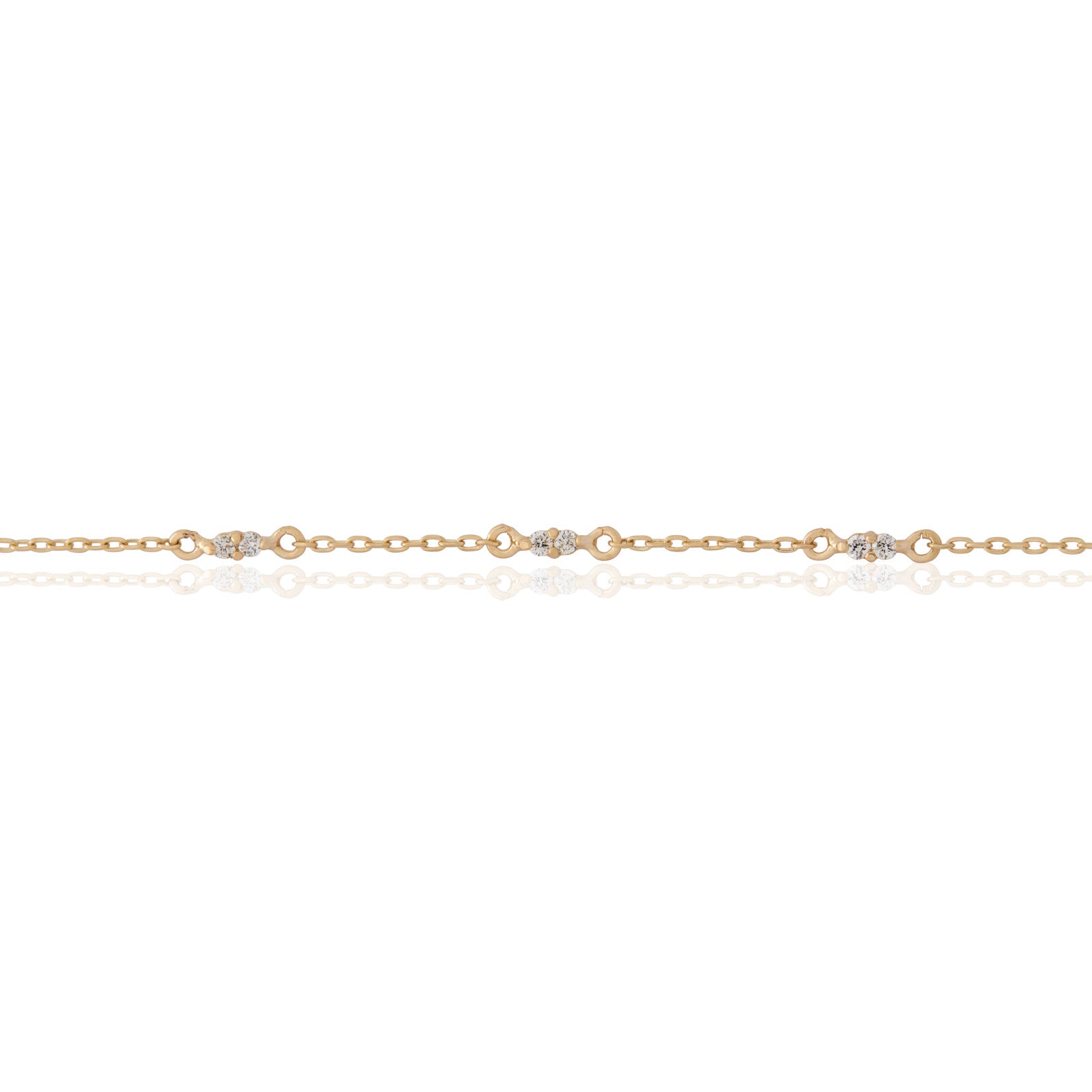 14kt Yellow Gold Triple Duo White Diamond Bracelet