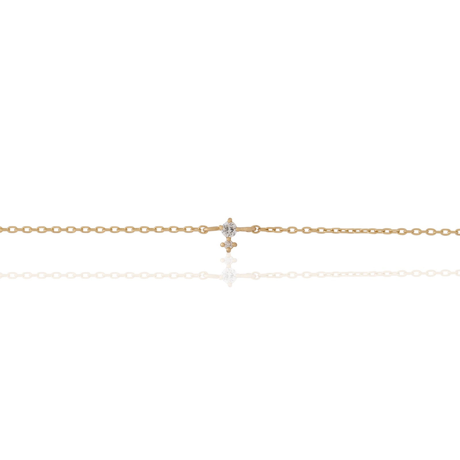 14kt Yellow Gold Duo White Diamond Bracelet