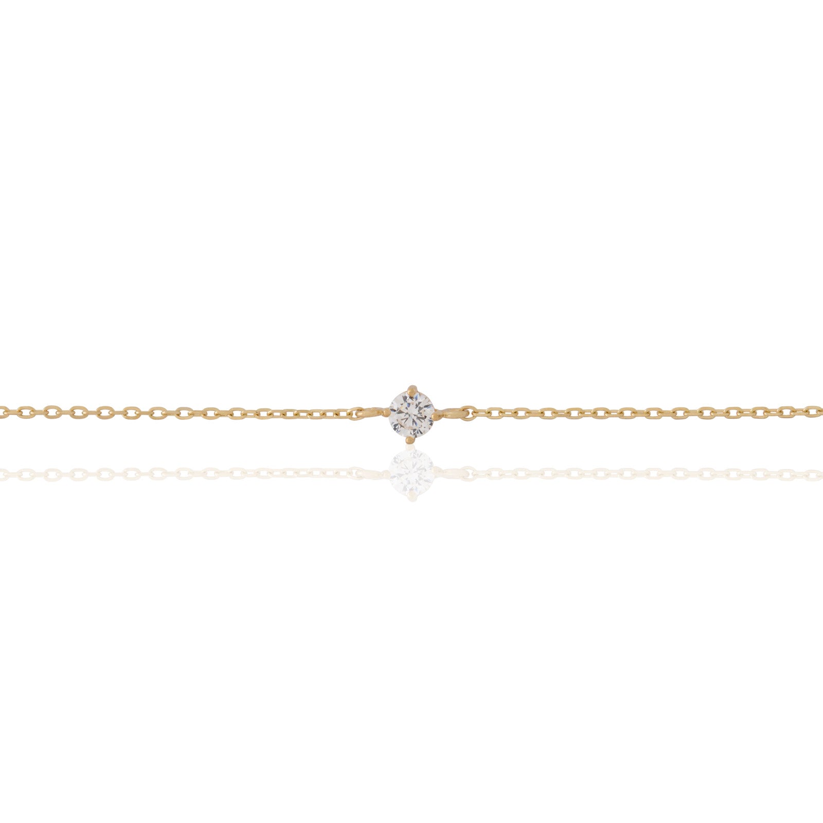 14kt Yellow Gold Round Crystal Bracelet