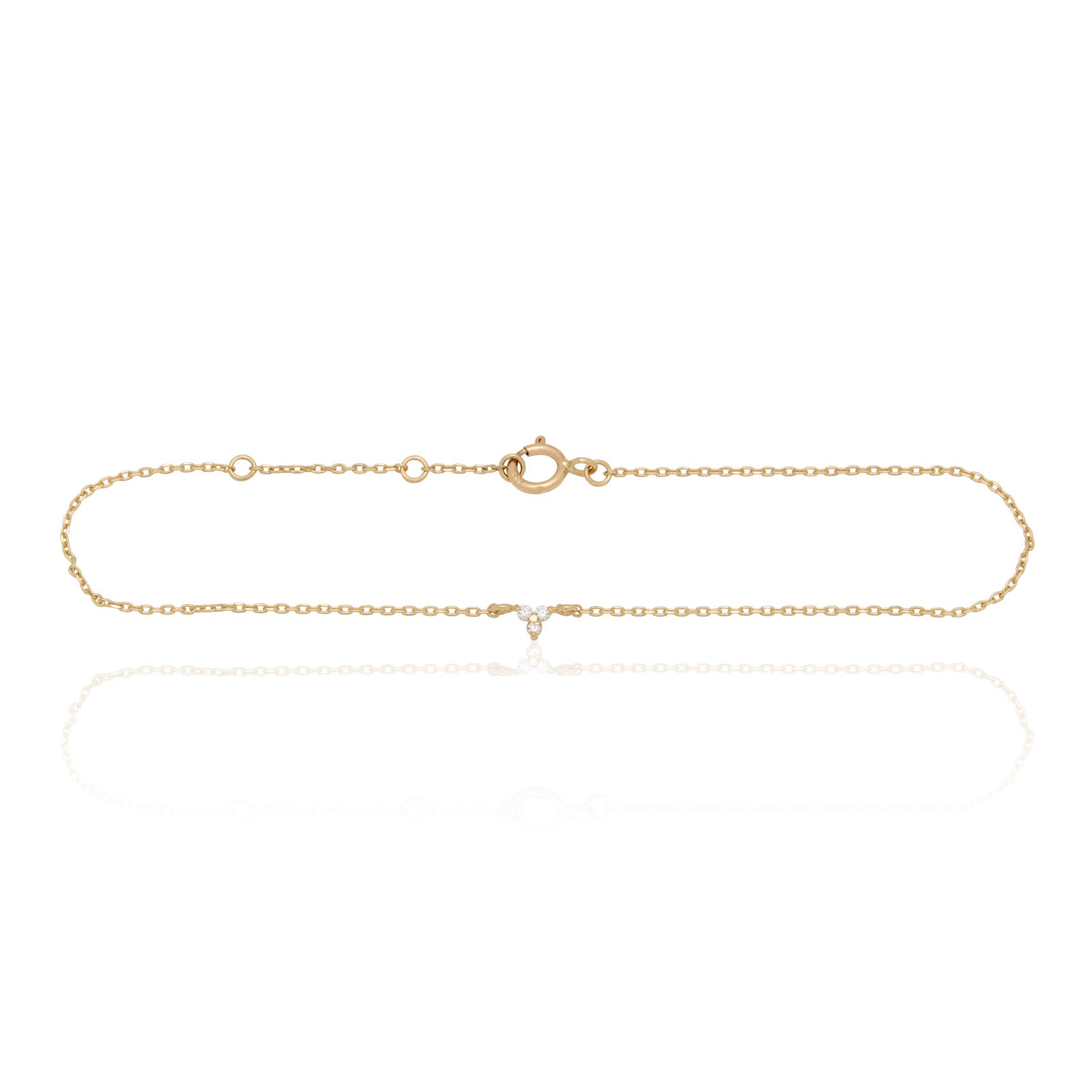 14kt Yellow Gold Trio White Diamond Bracelet