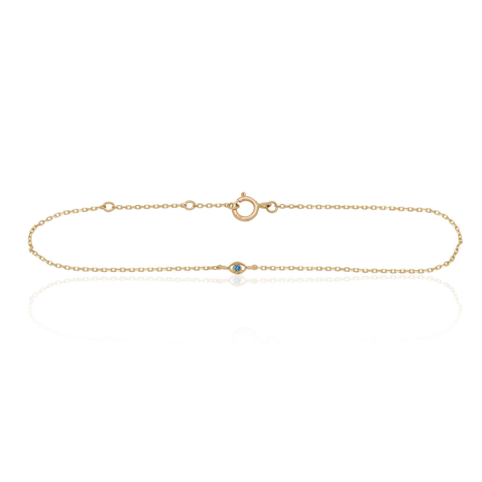 14kt Yellow Gold Blue Eye Bracelet