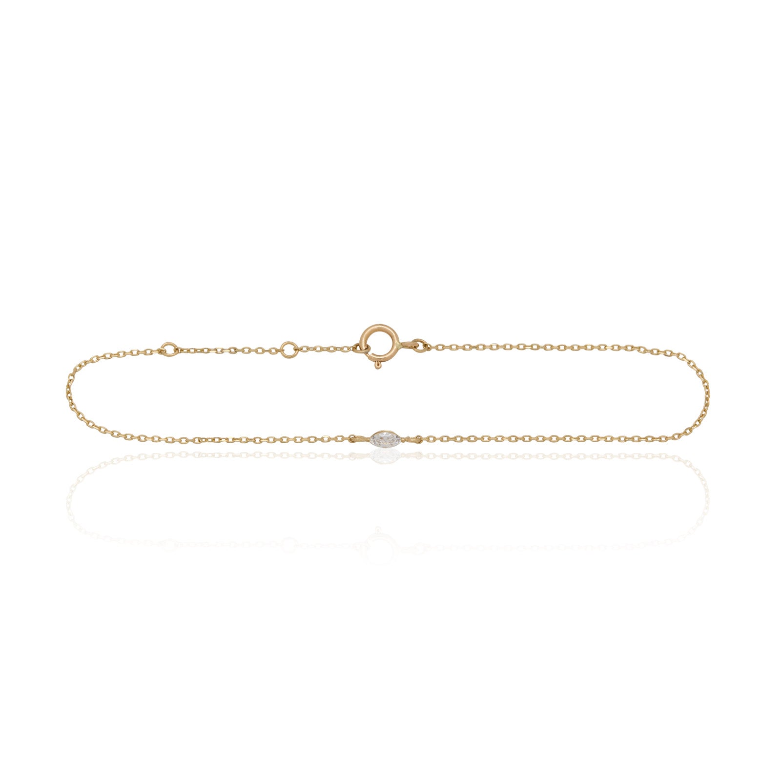 14kt Yellow Gold Marquise Crystal Bracelet