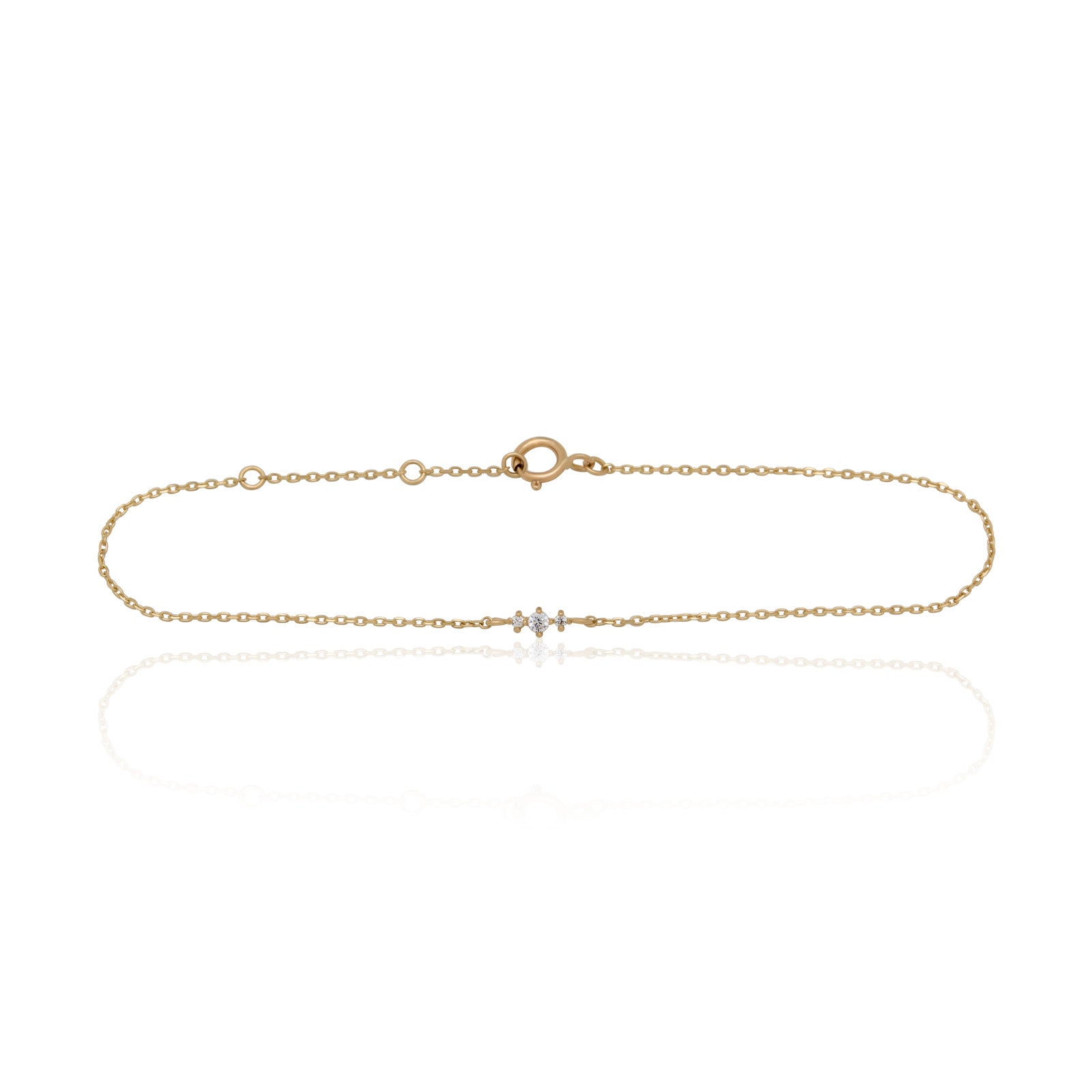 14kt Yellow Gold Trio Crystal Bracelet