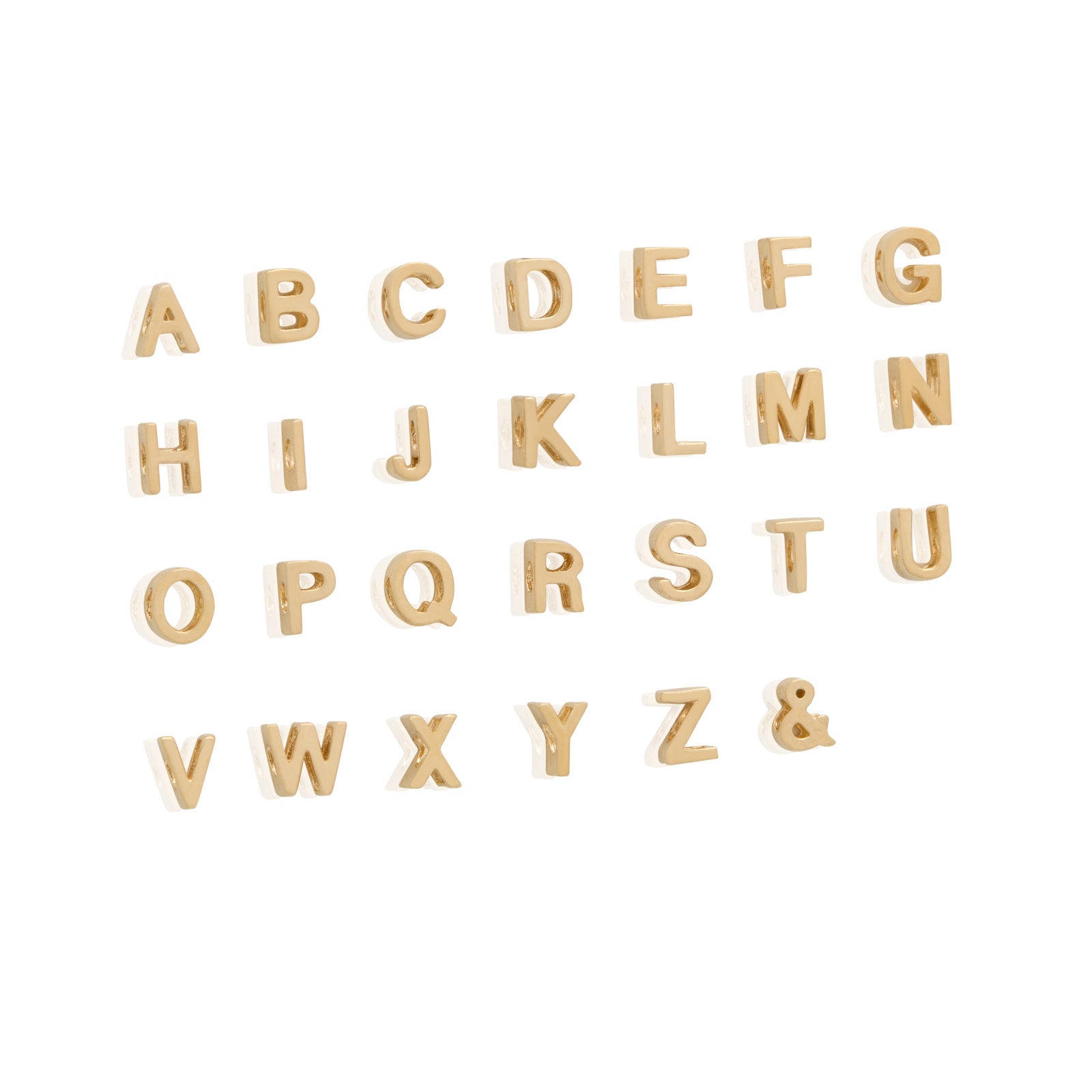 14kt Solid Gold Charm Slider Letter