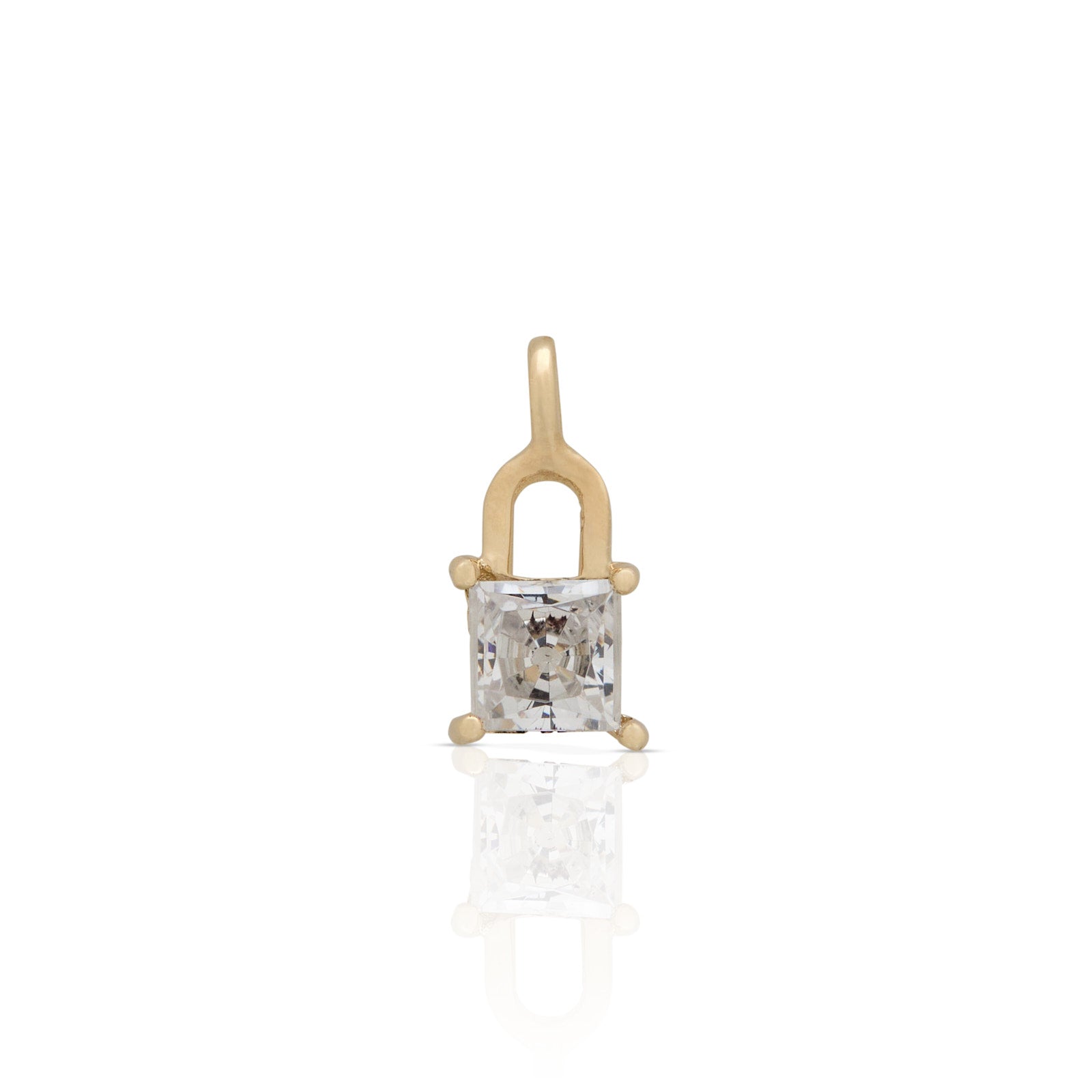 14kt Solid Gold Charm Jewelled Lock