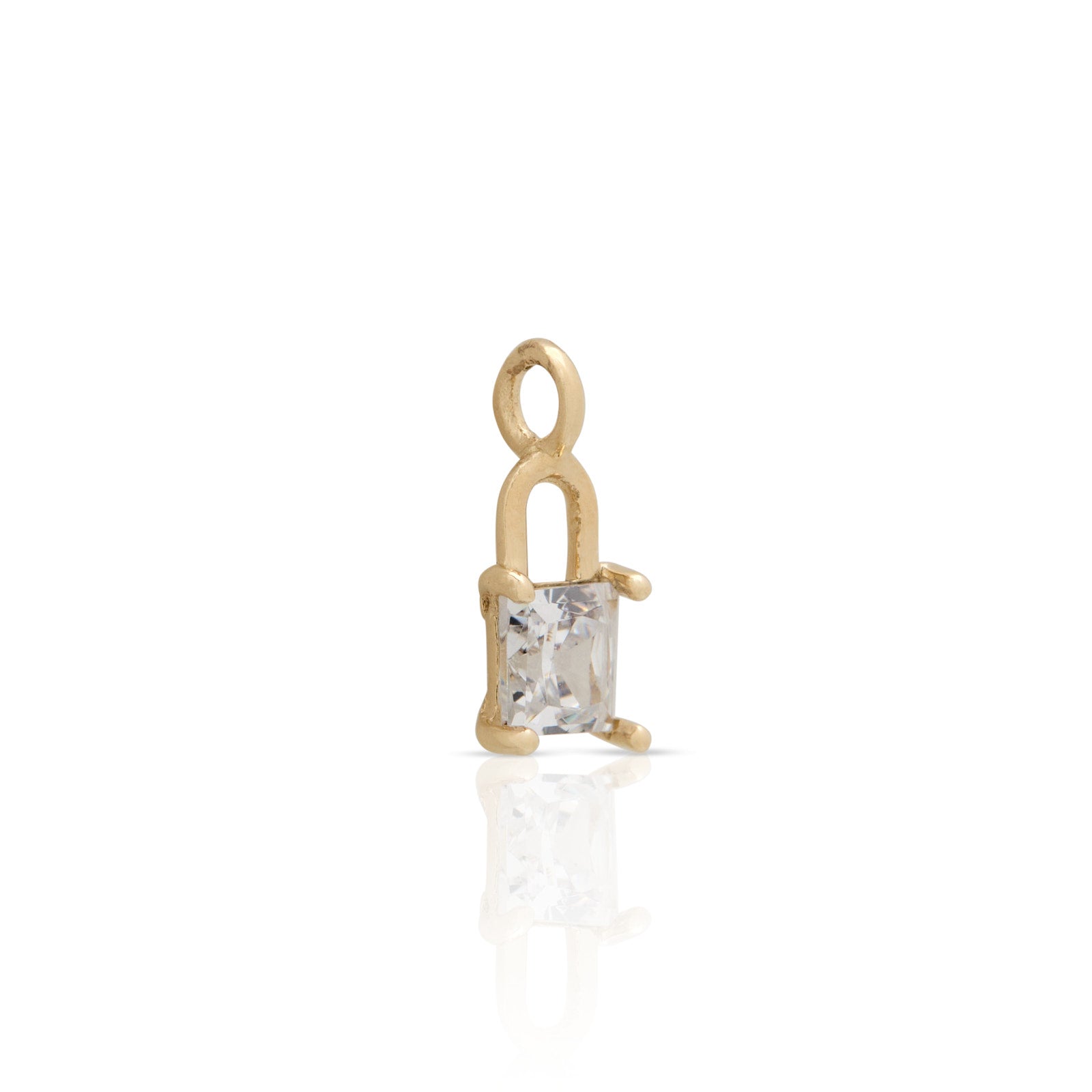 14kt Solid Gold Charm Jewelled Lock