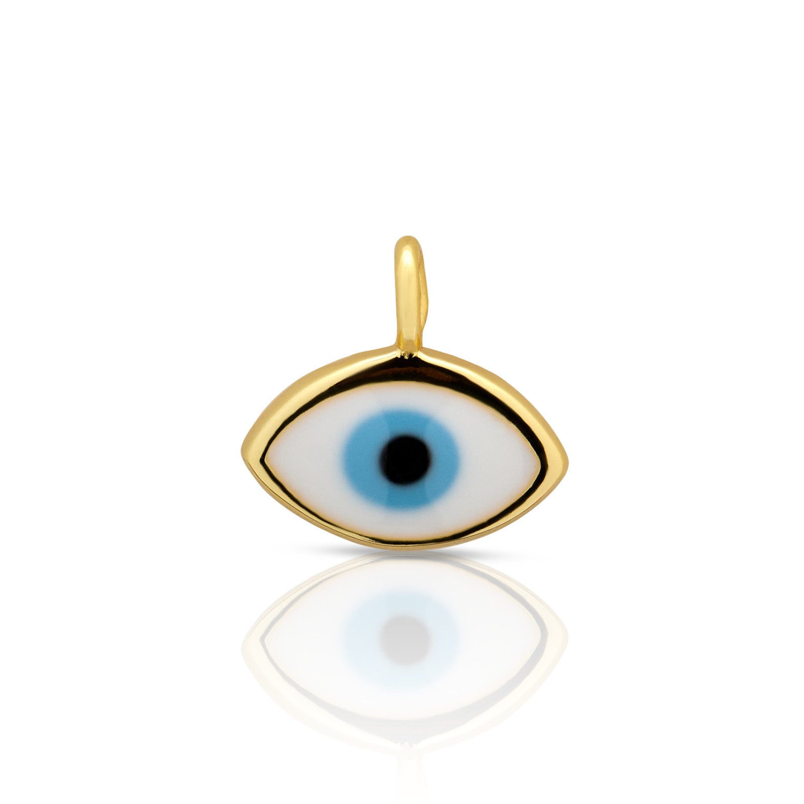 14kt Gold Vermeil Permanent Charm - Blue Eye