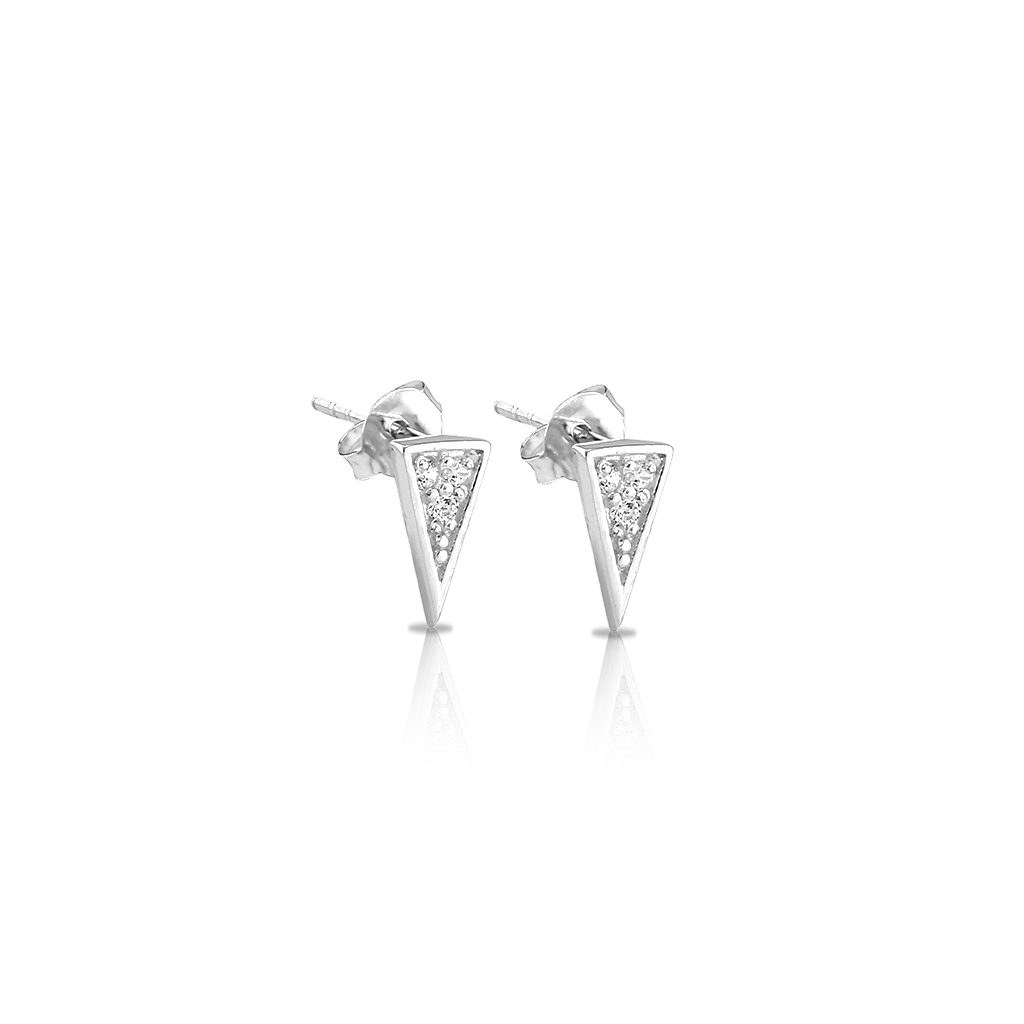 Surgical Steel V Spike Jewelled Earrings - Pair
