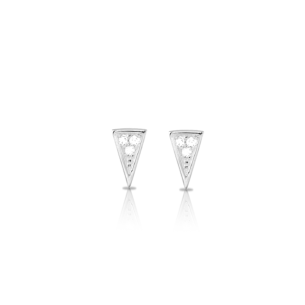Surgical Steel V Spike Jewelled Earrings - Pair