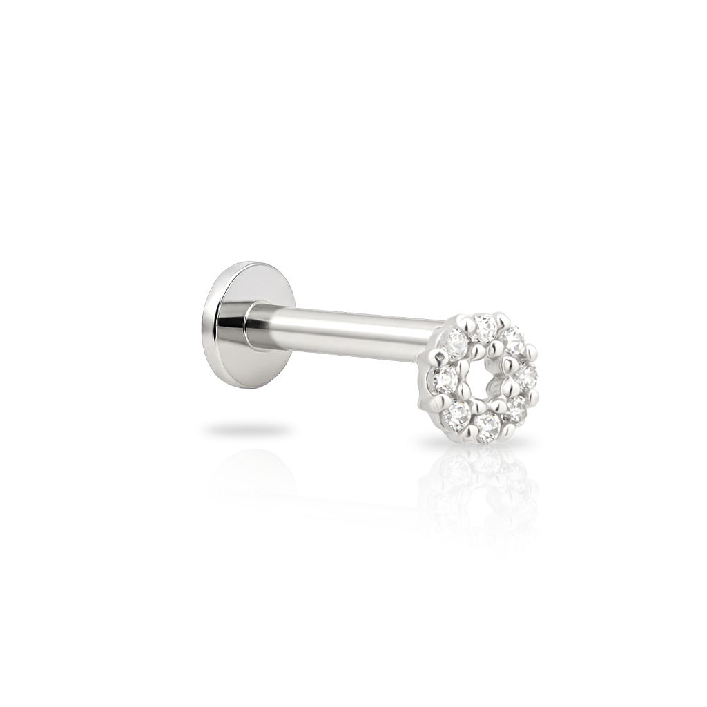 14kt White Gold Flatback - Loop