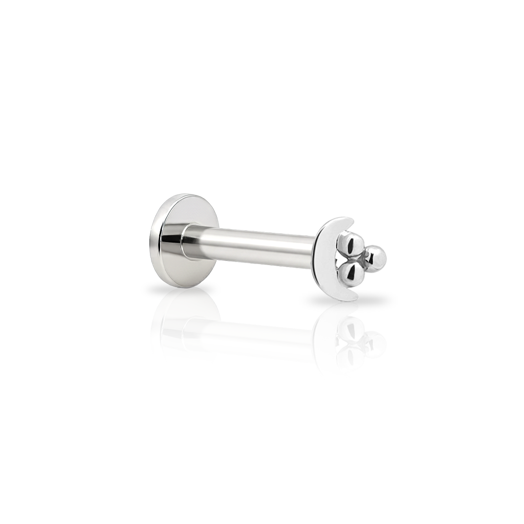 14kt White Gold Flatback - Lunar