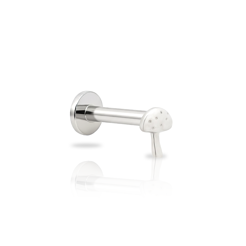 14kt White Gold Flatback - Mushroom
