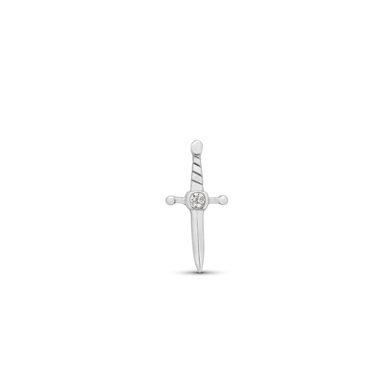 14kt White Gold Flatback - Jewel Sword