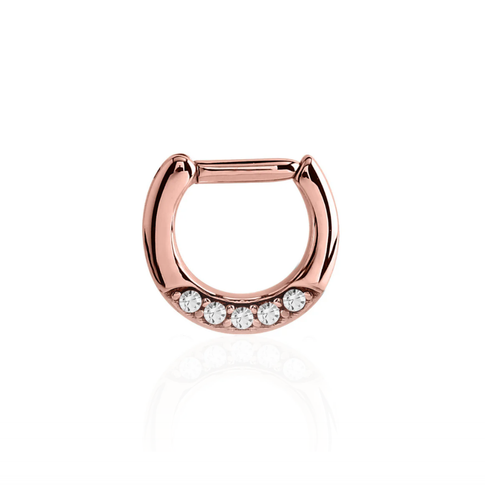 Rose Gold Jewelled Hinged Ring