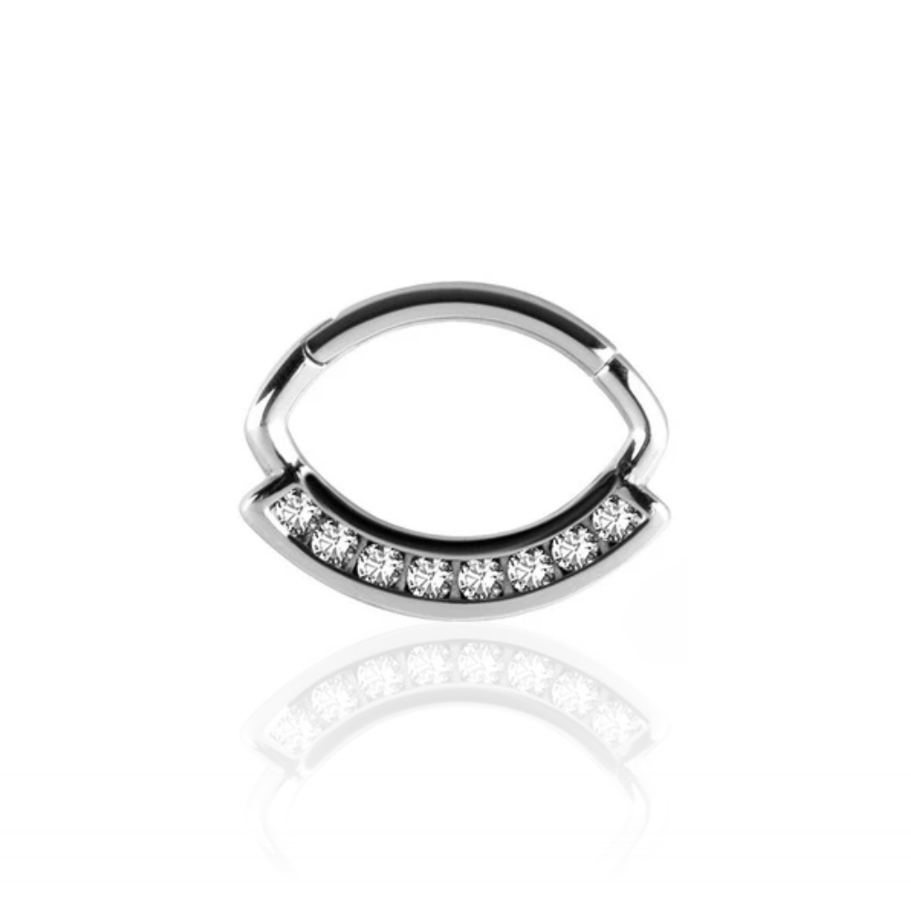 Surgical Steel Jewelled Daith Hinged Ring